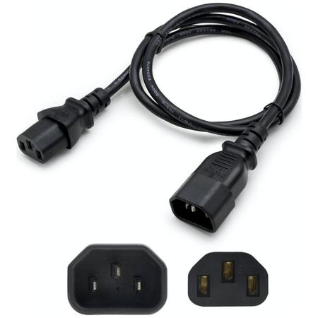 ADD-ON Addon 2M C14 To C13 16Awg 100-250V Black Power Extension Cable ADD-C132C1416AWG2M